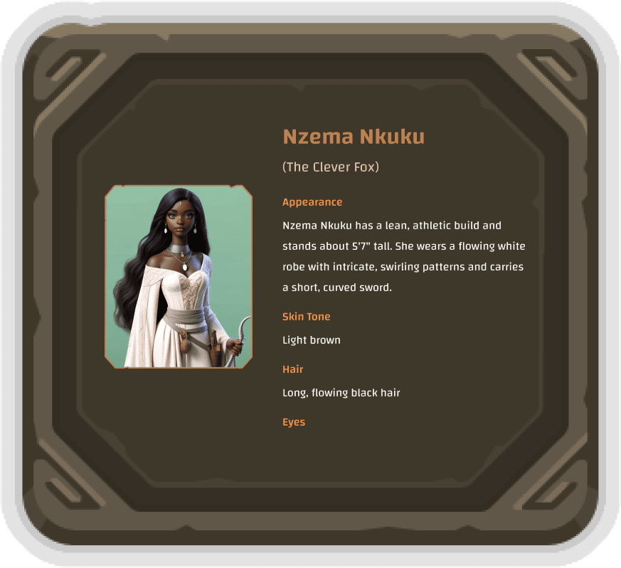 Character Info - Nzema Nkuku